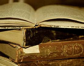 stack of old books